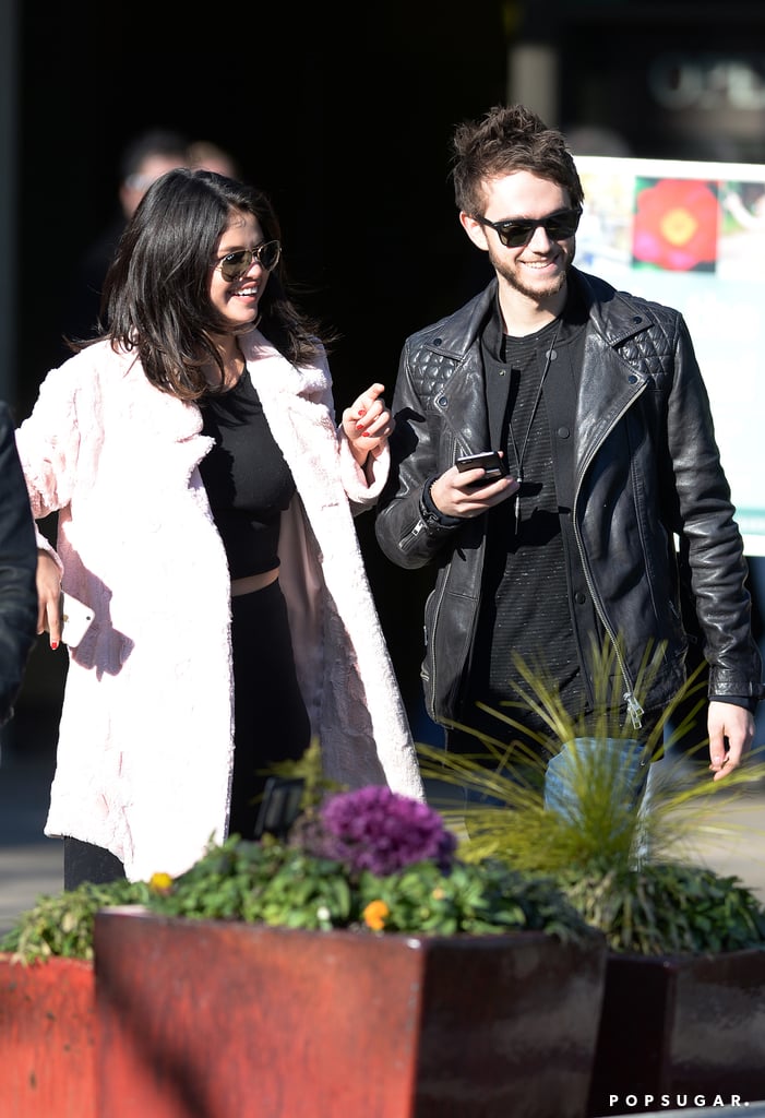 In January, Selena lit up with a smile when Zedd flew to her side in Atlanta, where she was filming her movie The Revised Fundamentals of Caregiving.