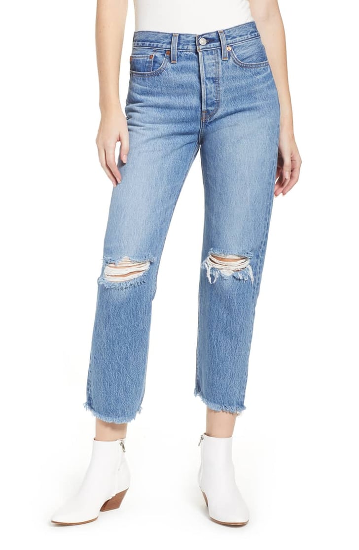 Levi's Wedgie High Waist Ripped Crop Straight Leg Jeans | What to Wear ...