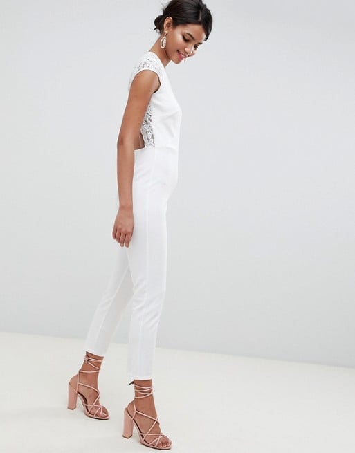 Silver Bloom Lace Detail Jumpsuit