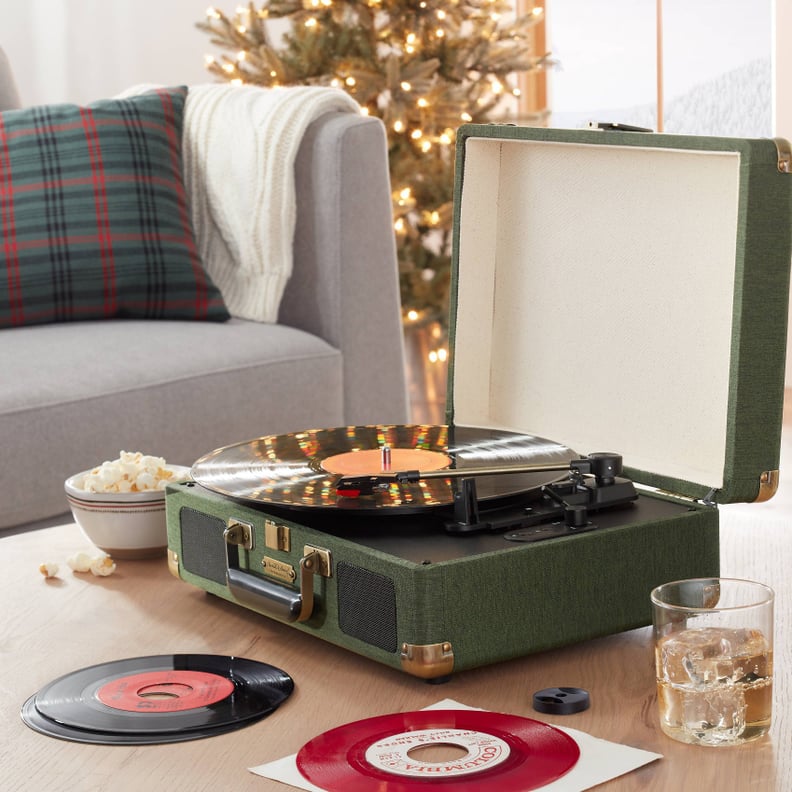 Suitcase Record Player in Dark Green