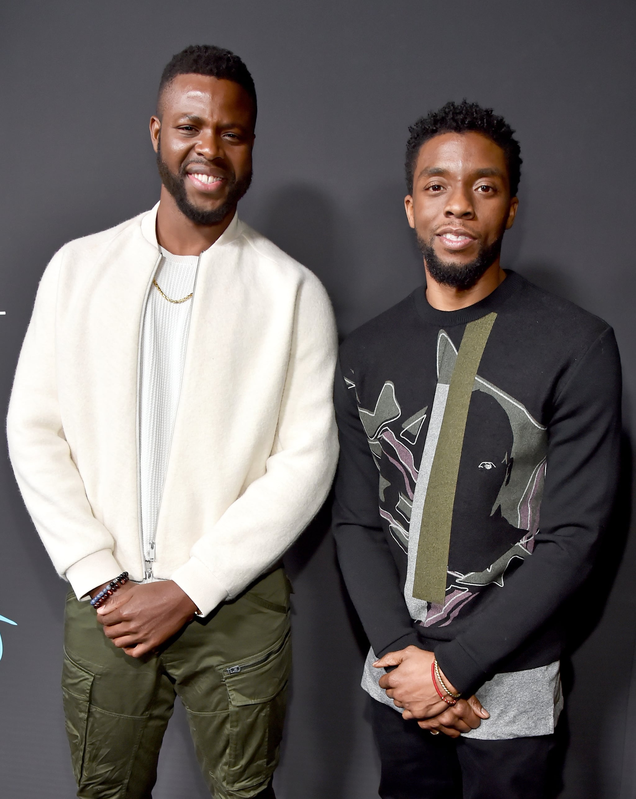 LOS ANGELES, CA - FEBRUARY 17:  Winston Duke (L) and Chadwick Boseman attend GQ's 2018 All-Stars Celebration at Nomad Hotel Los Angeles on February 17, 2018 in Los Angeles, California.  (Photo by Kevin Mazur/WireImage)