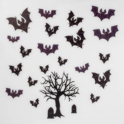 Tree and Bats Scene Halloween Wall Art