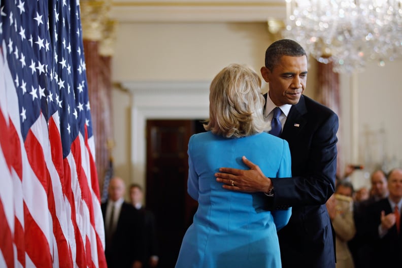 Sharing a hug before Obama's speech on African policy in 2011.
