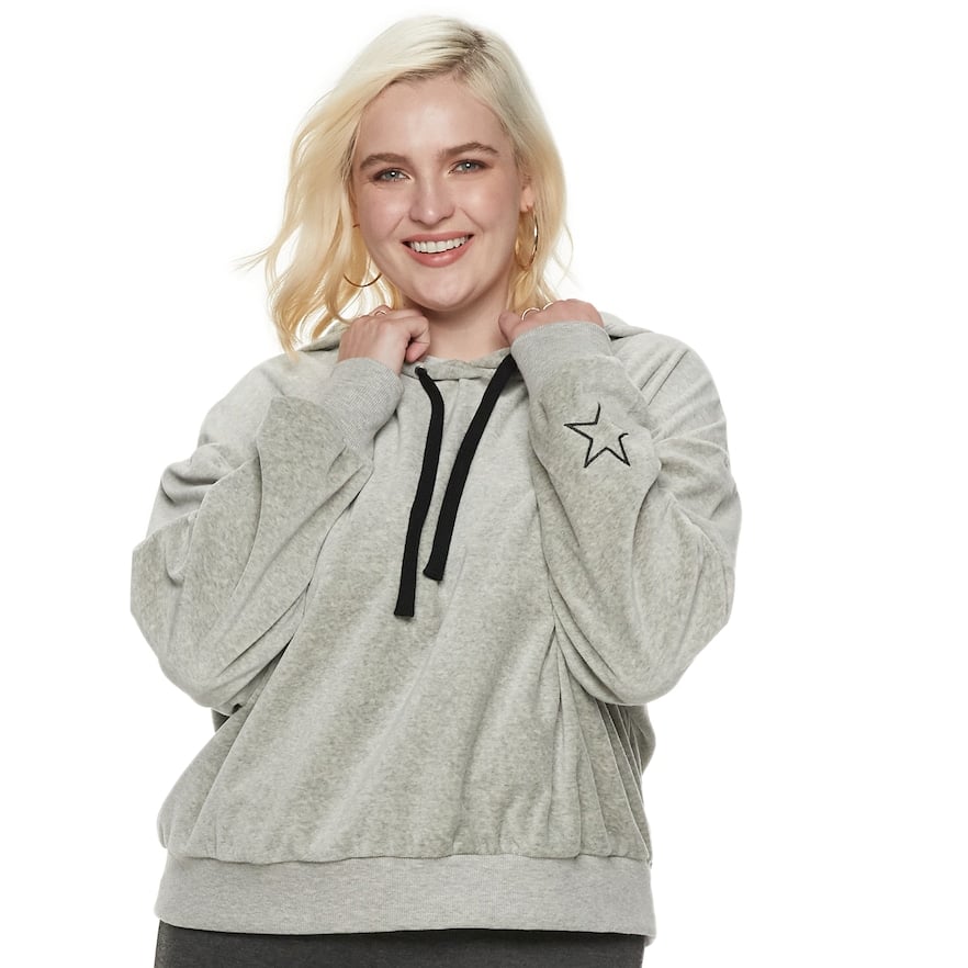 POPSUGAR at Kohl's Star Velour Hoodie Women's Hoodie From POPSUGAR at