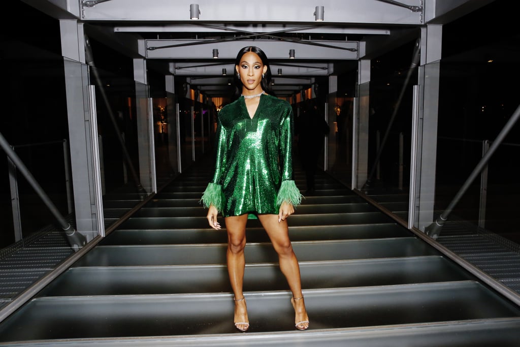 Mj Rodriguez Wore a Green Sequin Dress to Women in Hollywood