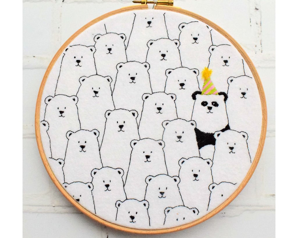 Party Panda Hand Embroidery Hoop Kit