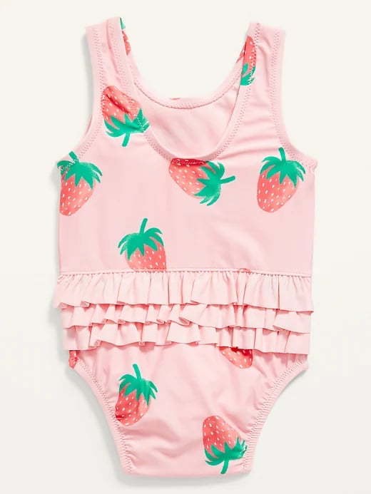 Old Navy Strawberry-Print Ruffle-Trim Swimsuit