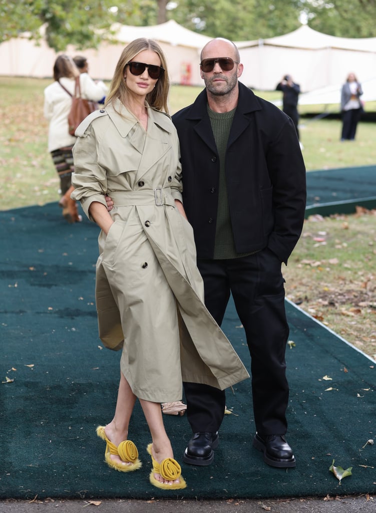 Rosie Huntington-Whiteley and Jason Statham at the Burberry Show at London Fashion Week