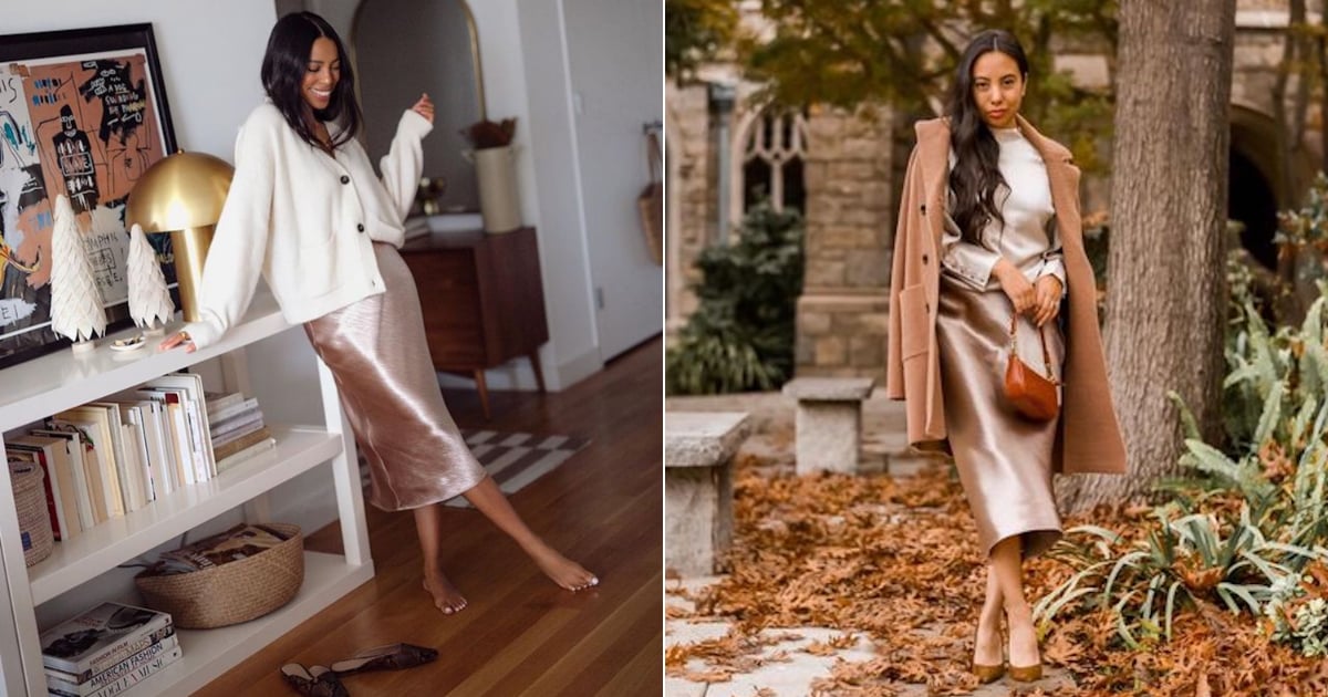 We Found the Champagne Midi Skirt Women Keep Posting on Instagram (and It’s 50% Off)