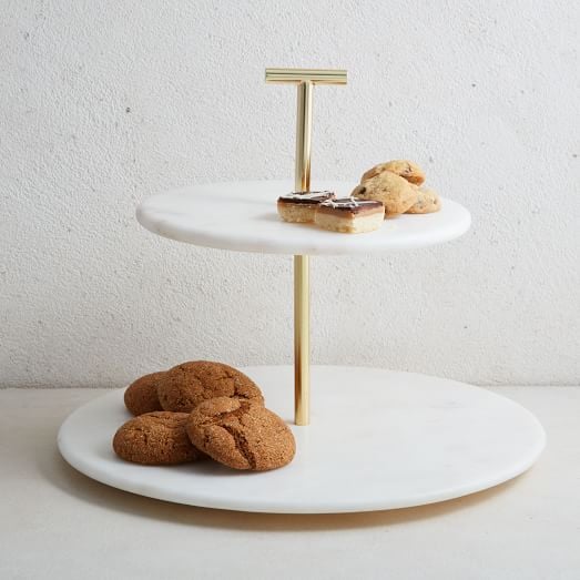 Marble + Brass 2-Tier Cake Stand | Christmas Gifts For Mom | POPSUGAR ...
