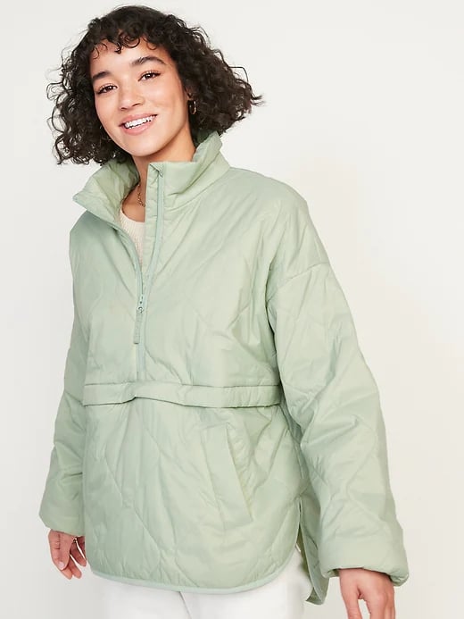 Old Navy Packable Half-Zip Water-Resistant Quilted Jacket in Pale Glass