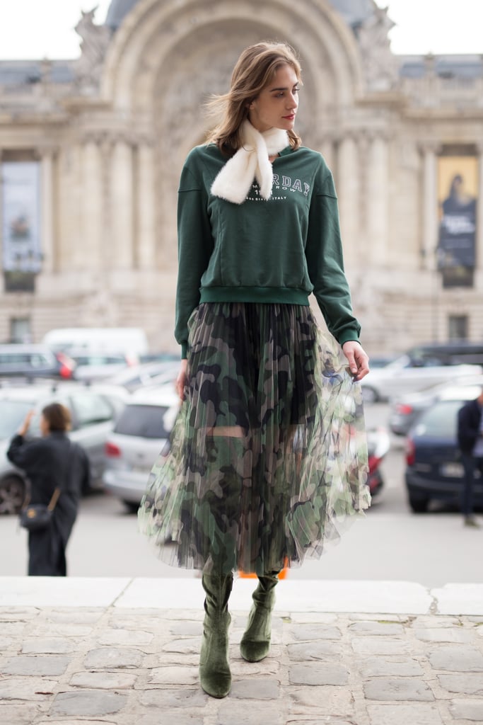 If you think camo and tulle don't go together, just look at Taiana Sperotto's skirt. It's both edgy and feminine.