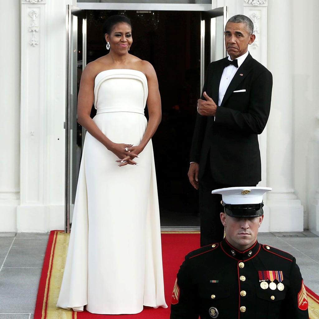 Michelle Obama's White Gown at State Dinner August 2016