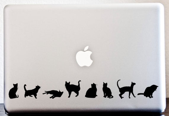Cat Silhouette Stripe Decal
