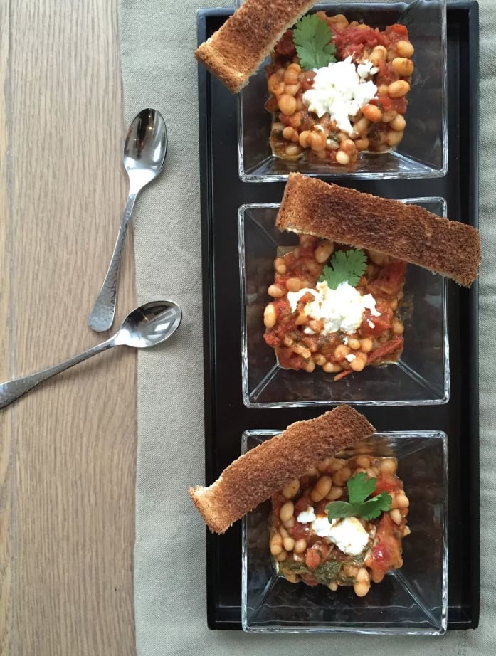 Easy Vegetarian Recipe: White Bean Stew With Goat Cheese Recipe