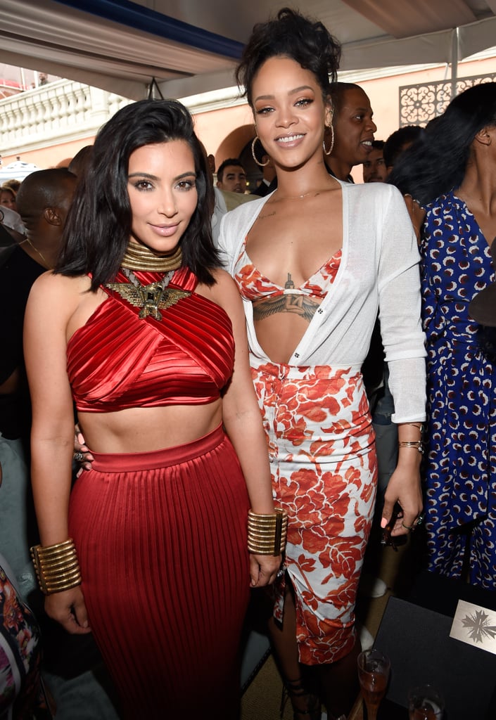 Kim and Rihanna wore revealing outfits.