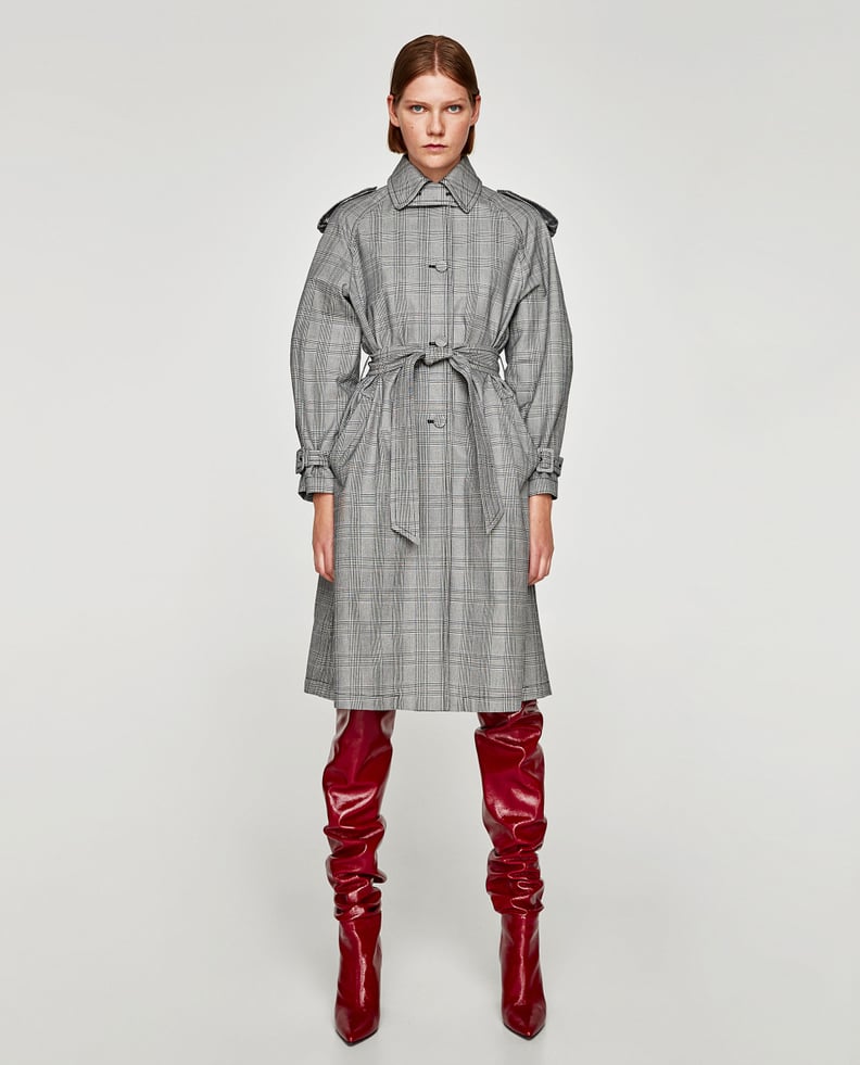 Zara Checked Trench Coat