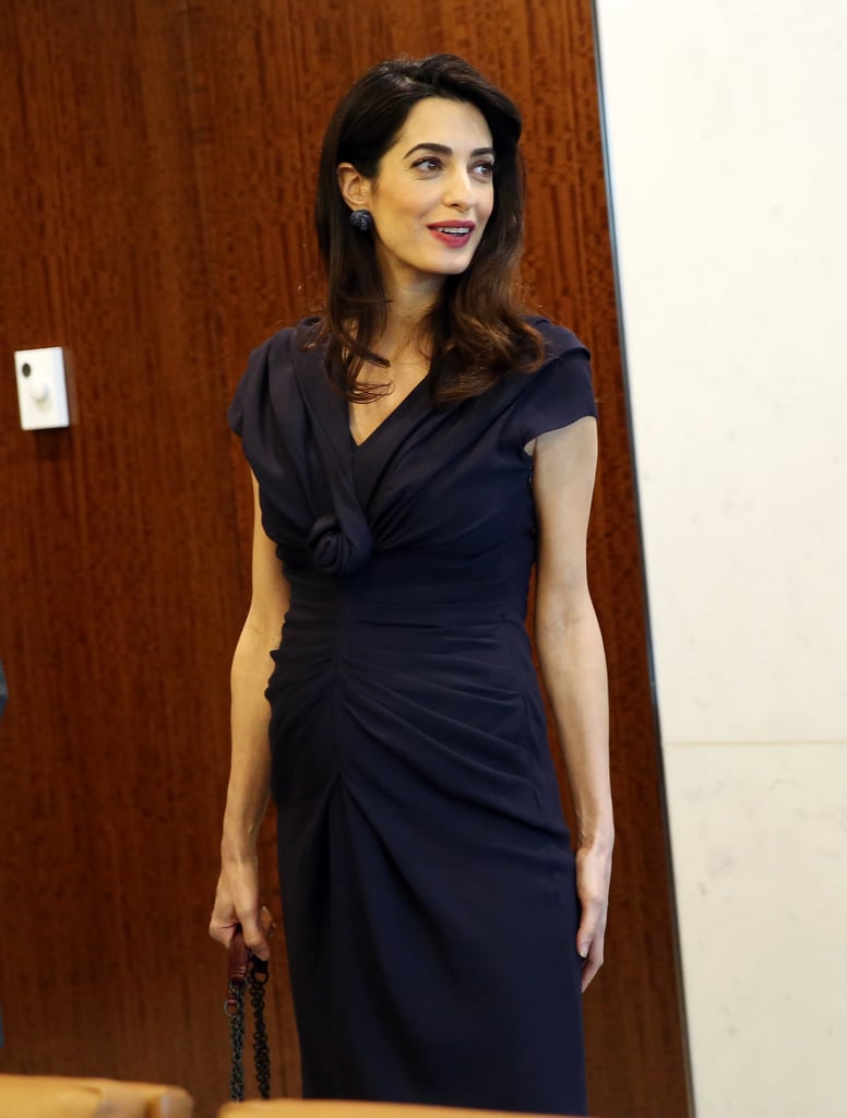 Amal Clooney Wearing Knotted Dress