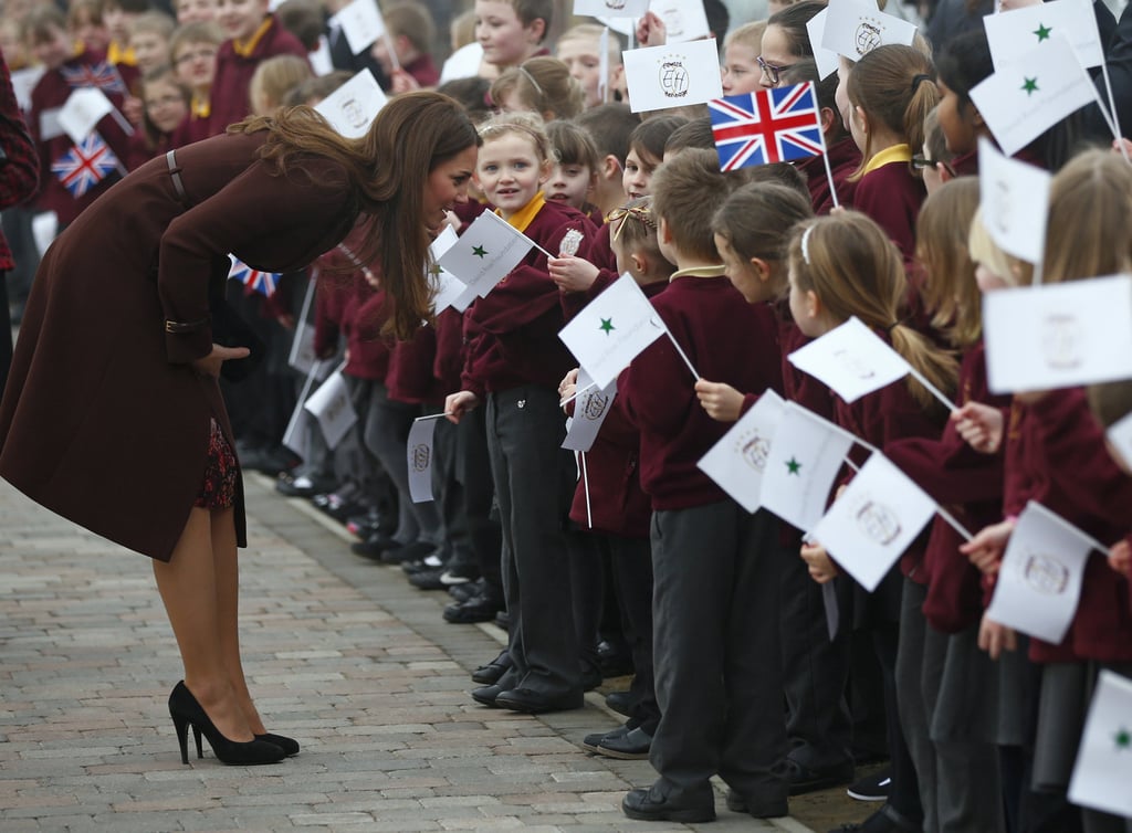 Kate really is the People's Princess! She lived up to her rep by bending down to speak to a group of adorable school kids during a visit to England's Havelock Academy in March 2016.