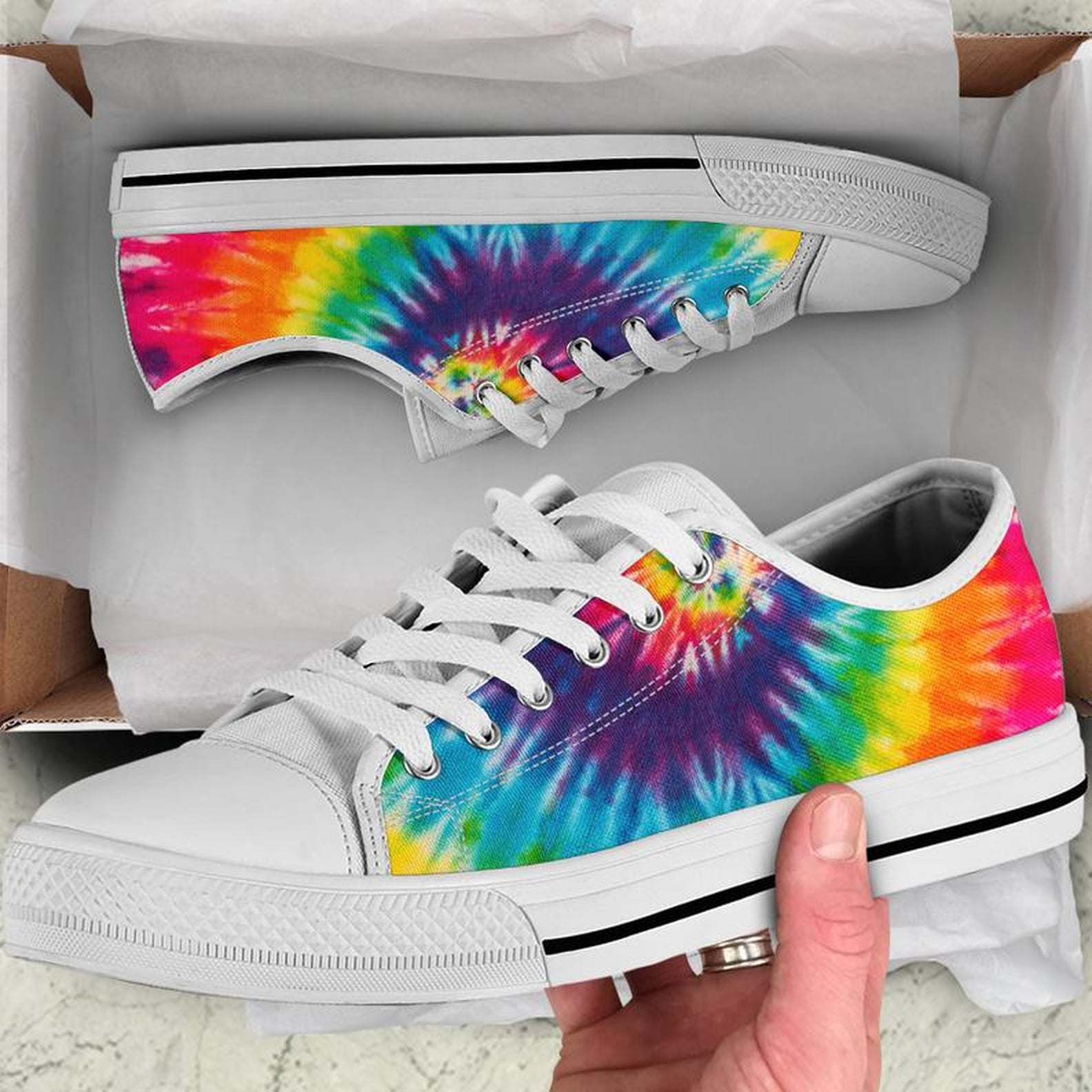 tie dye slip on sneakers