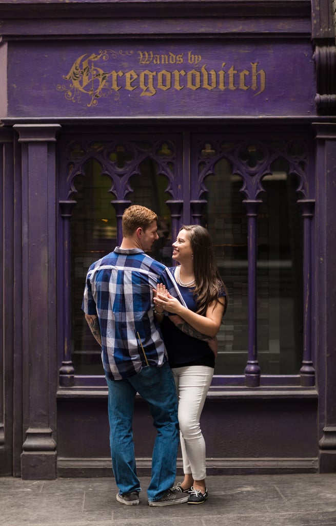 Engagement Photos At The Wizarding World Of Harry Potter Popsugar Love And Sex