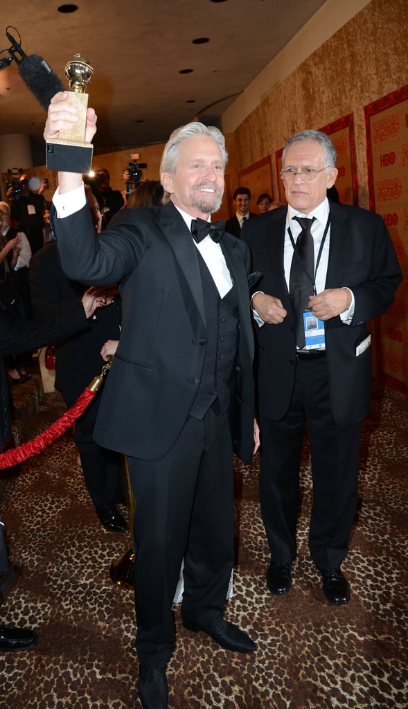Michael Douglas showed off his award.