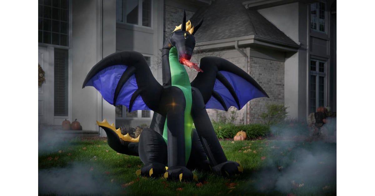 Lighted Dragon With Flaming Mouth Halloween Inflatable Home Depot