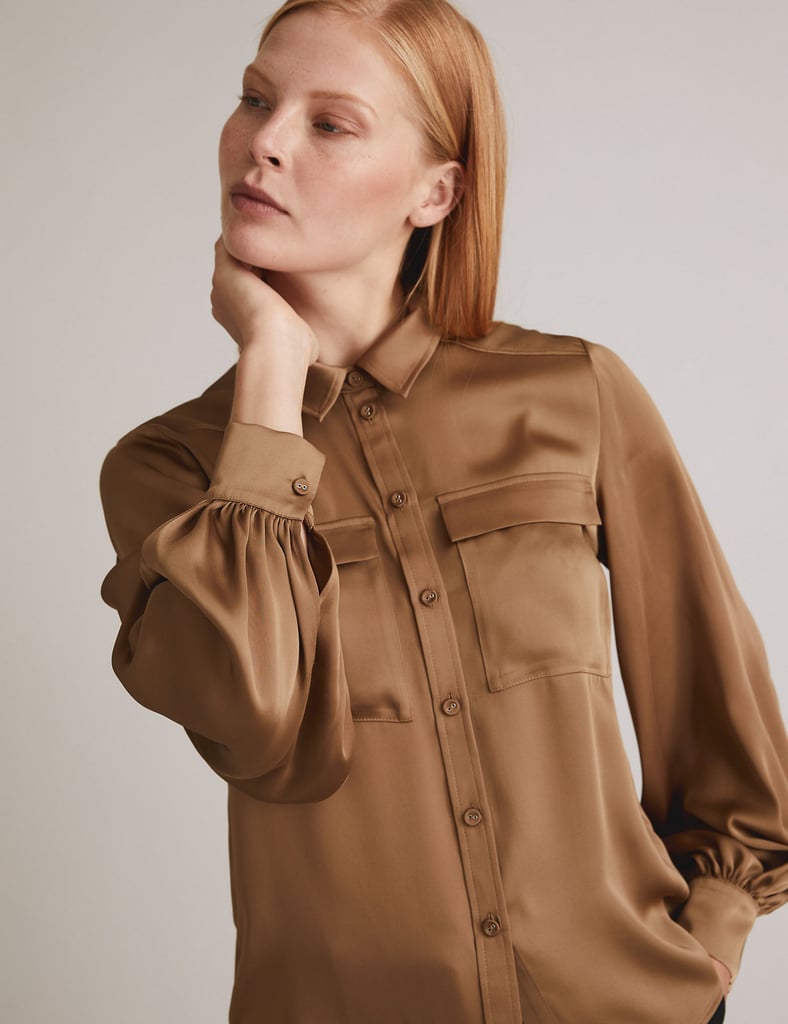 Marks & Spencer Satin Blouson Sleeve Shirt