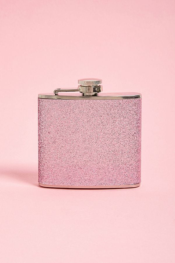 Pink Glitter Hip Flask