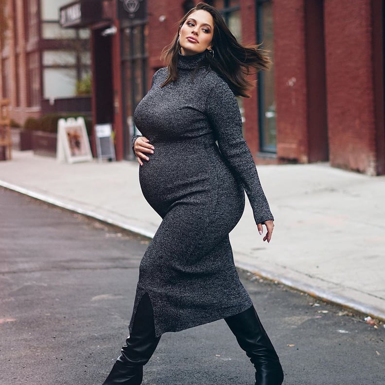 Ashley Graham's Curve-Hugging Sweater Dress and Boots