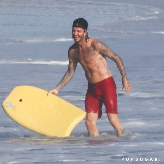 David Beckham Shirtless at the Beach October 2017