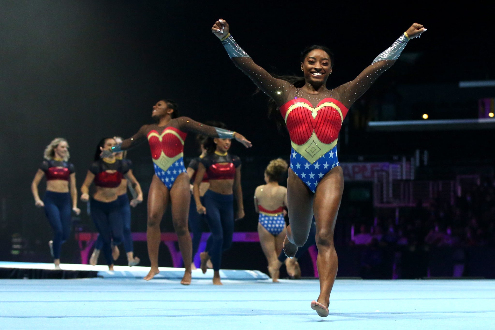 Simone Biles performs on the Gold Over America Tour