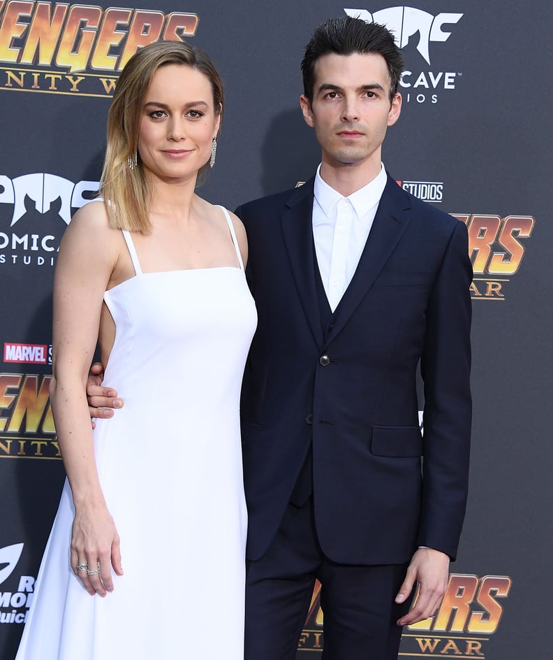 LOS ANGELES, CA - APRIL 23:  Brie Larson, Alex Greenwald arrives at the Premiere Of Disney And Marvel's 