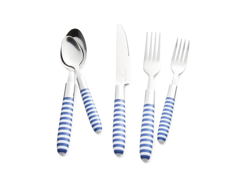 Blue and White Striped Flatware Draper James Crate & Barrel Cookout