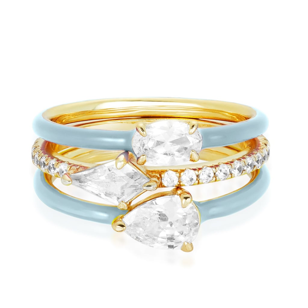 A Ring Stack: Melinda Maria Gray Licorice Enamel Ring Set