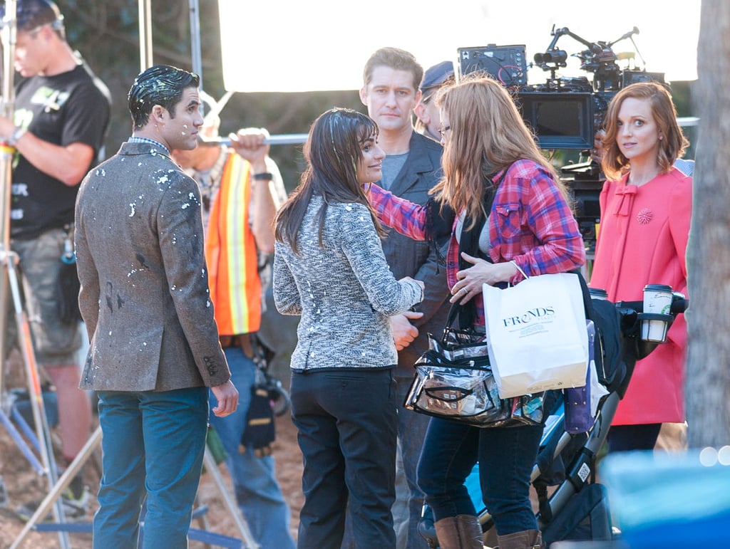 Lea Michele Getting Egged While Filming | Photos
