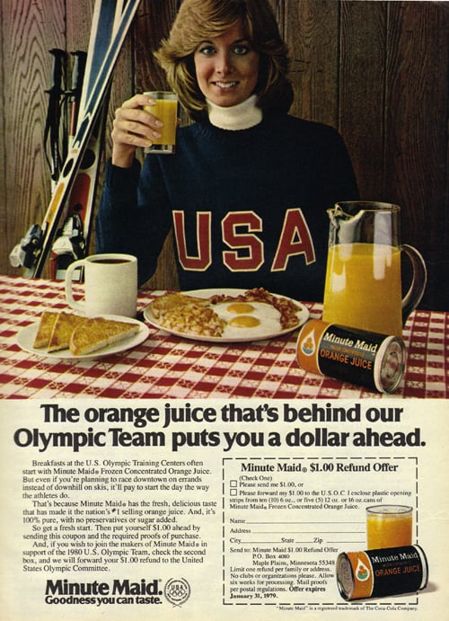 Ah, I didn't know the key to becoming an Olympian was orange juice!