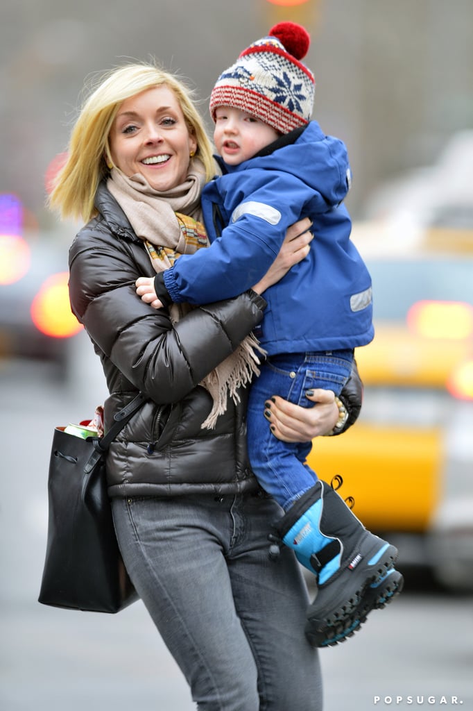 Jane Krakowski carried her son Bennett around NYC on Tuesday.