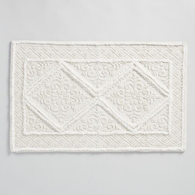 Ivory Diamond Bath Mat