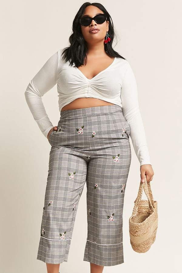 Forever 21 Floral Glen Plaid Pants