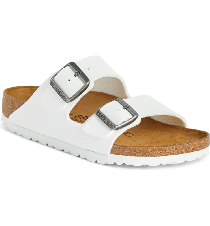 Birkenstock Arizona White Birko-Flor Sandal | Cute Outfits For Mountain Vacation 2019 | POPSUGAR 