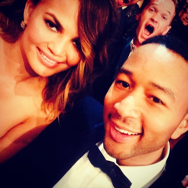 Neil Patrick Harris had an epic photobomb in Chrissy Teigen and John Legend's selfie at the Grammys.
Source: Instagram user chrissyteigen