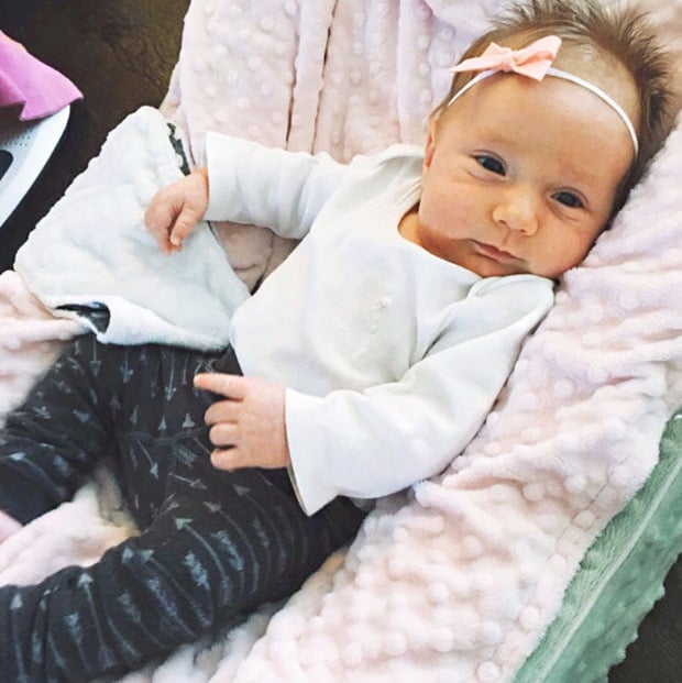 "Here is my little angel, Saylor. I couldn't have asked for a better baby. We're very lucky to have such a sweet, easy girl, especially since she's the third one! I guess there was no other option! Happy new year, everyone!"