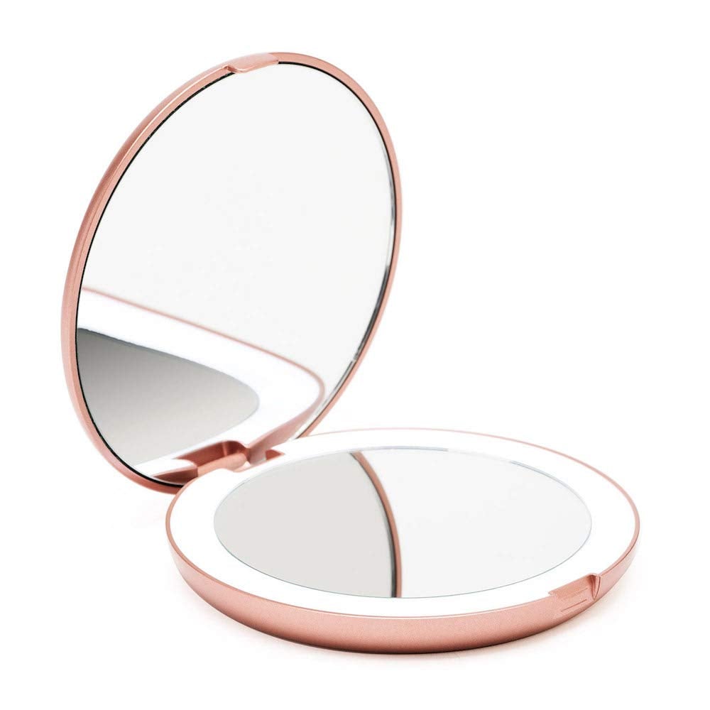 Lighted Travel Magnifying Makeup Mirror