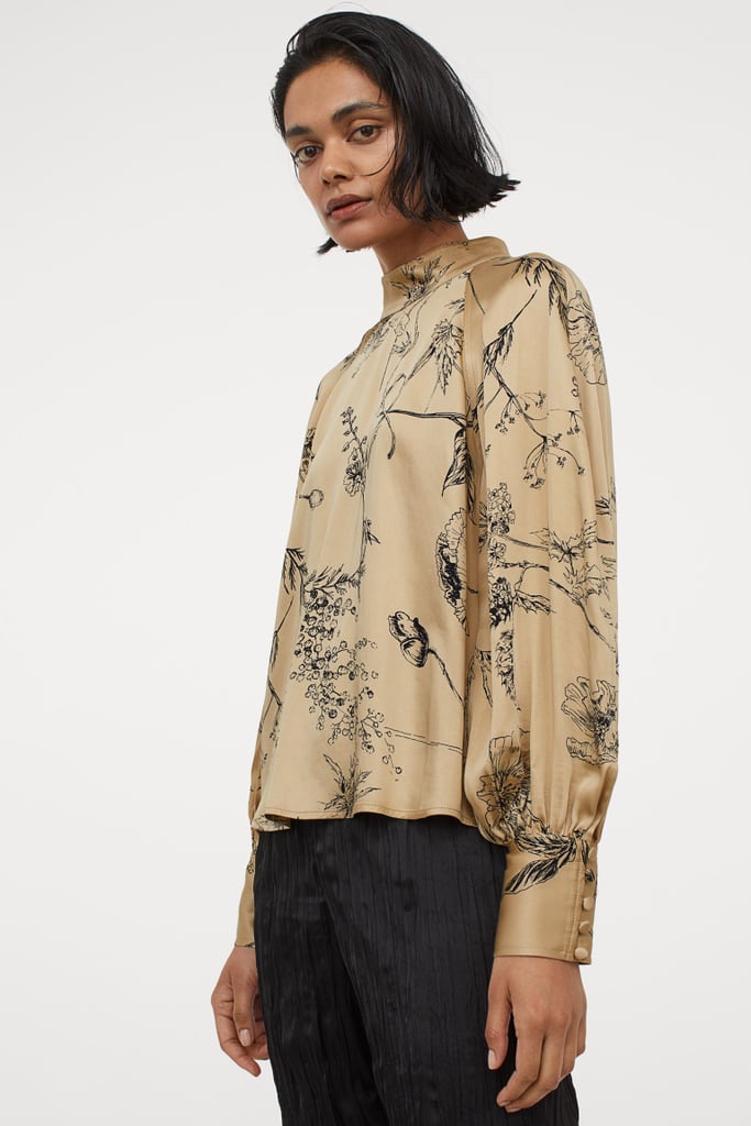 H&M Stand-up Collar Blouse