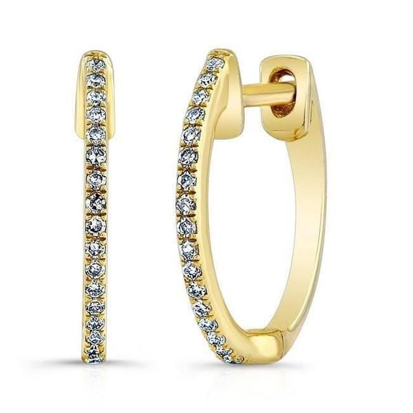 Anne Sisteron 14KT Yellow Gold Diamond Zoe Huggie Earrings