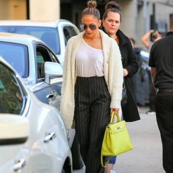 Jennifer Lopez's Yellow Hermes Birkin Bag December 2016