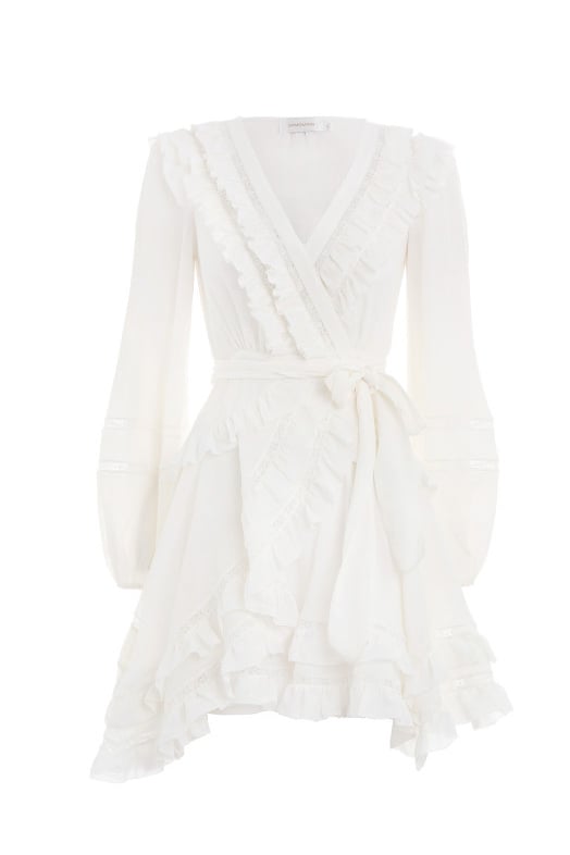 Zimmermann Moncur Frill Wrap Short Dress