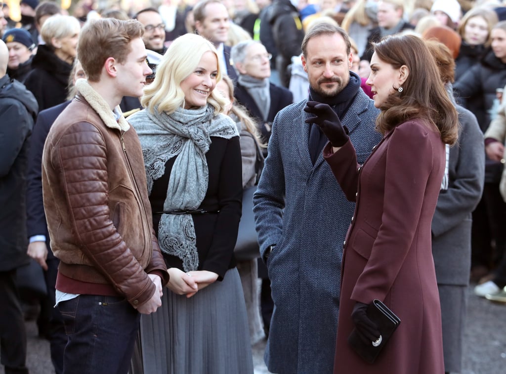 Crown Princess Mette-Marit of Norway, Crown Prince Haakon of Norway, and the Duchess of Cambridge