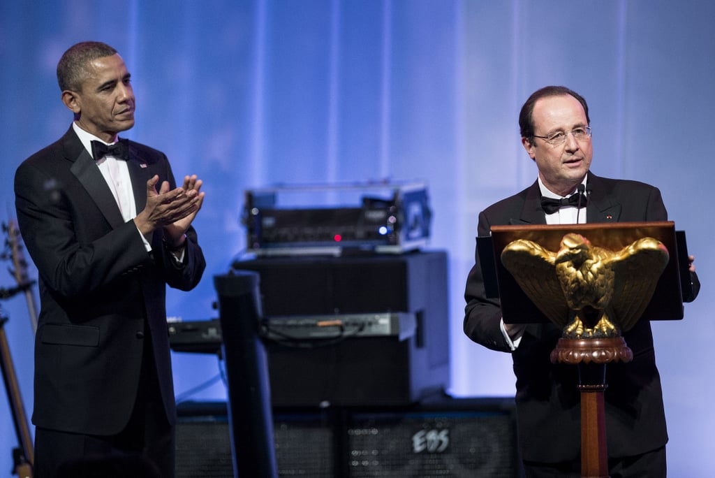 Obama applauded Hollande.
